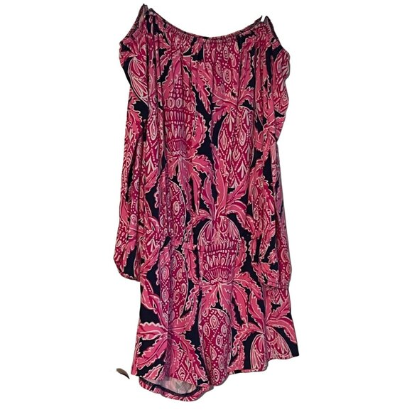 Lilly Pulitzer Lana Off-The-Shoulder Romper Coco Safari Pineapples Women's Size - Picture 5 of 6